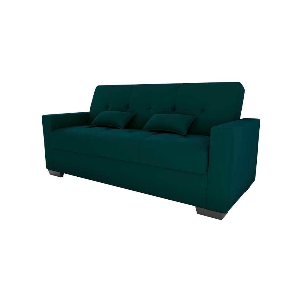 Sofá Cama 3 Lugares Reclinável Casal Premium 2,03 Larg Lavinia Matrix Suede Petróleo - 4