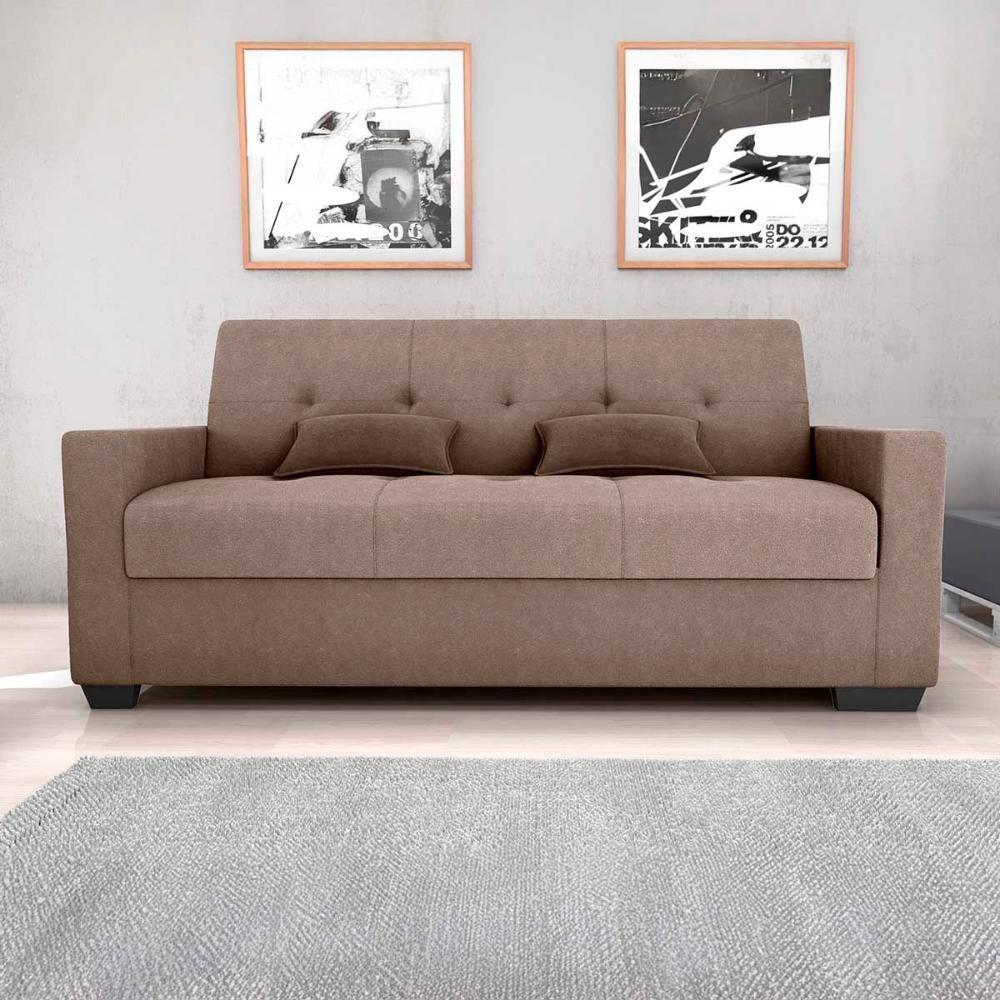 Sofá Cama 3 Lugares Reclinável Casal Premium 2,03 Larg Lavinia Matrix Boucle Marrom - 3