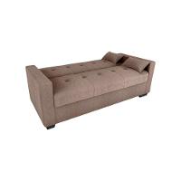 Sofá Cama 3 Lugares Reclinável Casal Premium 2,03 Larg Lavinia Matrix Boucle Marrom - 1