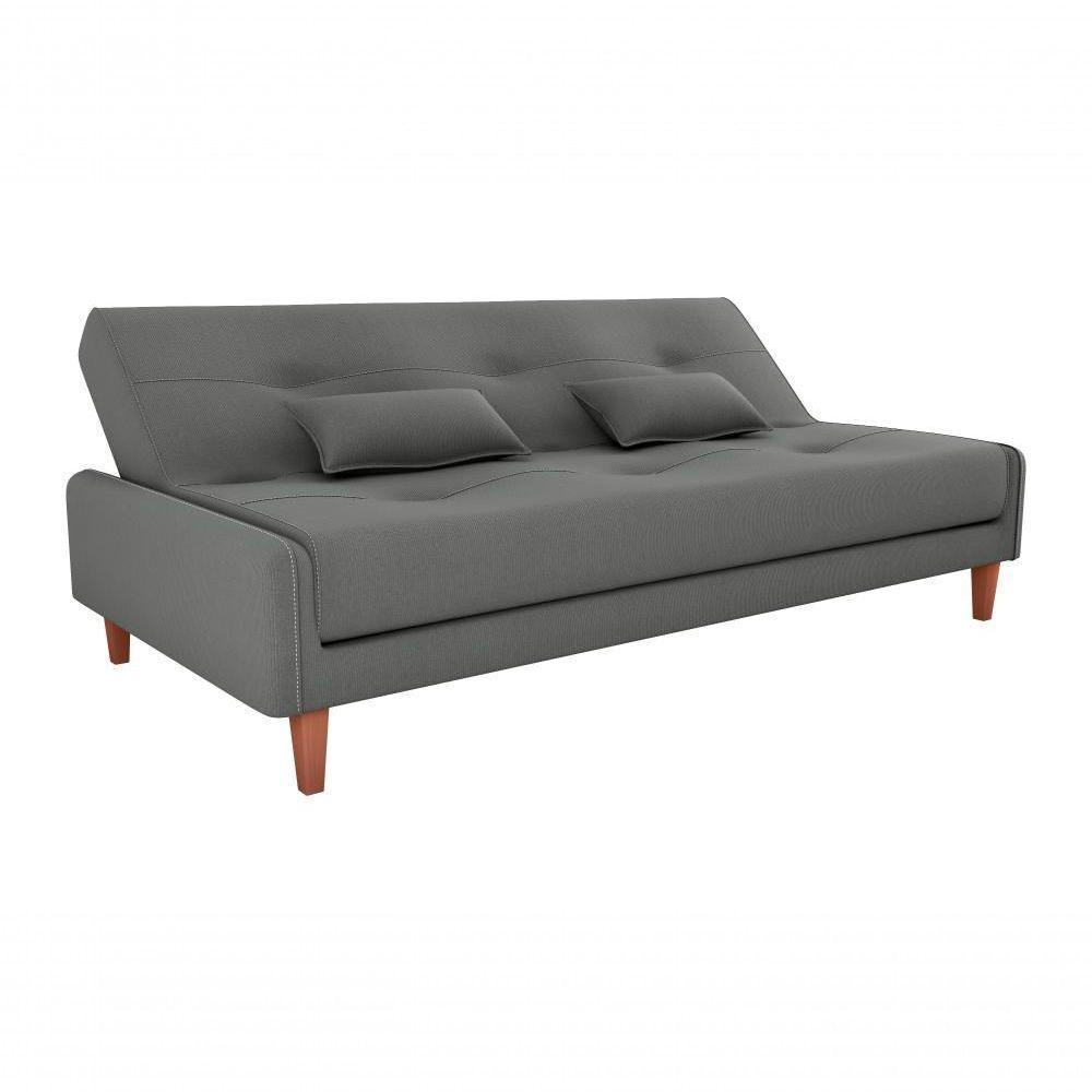 Sofá Cama Premium 3 Lugares Casal Sem Braço 1,90 Larg Blanca Matrix Suede Cinza - 3