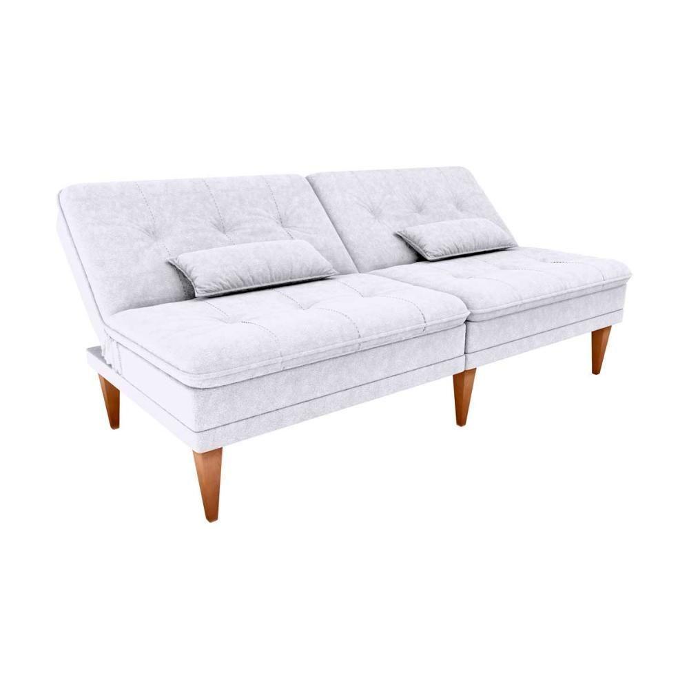 Sofá Cama 3 Lugares Reclinável Casal Premium 1,90 Larg Pietra Matrix Boucle Bege - 3