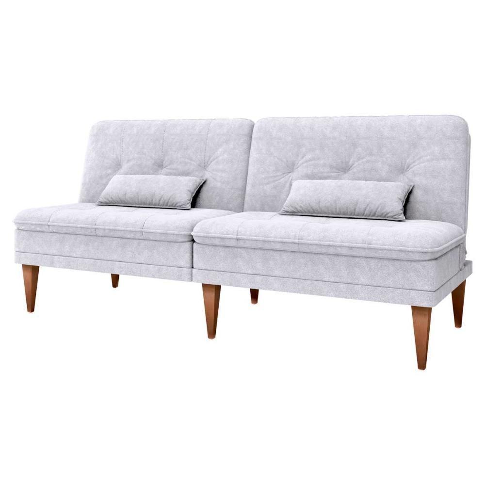 Sofá Cama 3 Lugares Reclinável Casal Premium 1,90 Larg Pietra Matrix Boucle Bege - 6