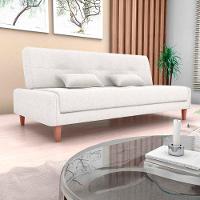 Sofá Cama Premium 3 Lugares Casal Sem Braço 1,90 Larg Blanca Matrix Boucle Bege - 1