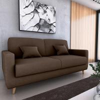 Sofá Cama Premium 3 Lugares 1,90 Larg Emilia Matrix Veludo Marrom - 2