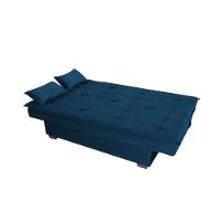 Sofá Cama 3 Lugares Casal Premium Reclinavel 1,80 Larg Esmeralda Matrix Suede Azul - 3