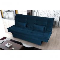 Sofá Cama 3 Lugares Casal Premium Reclinavel 1,80 Larg Esmeralda Matrix Suede Azul - 4