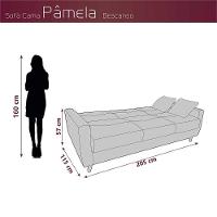 Sofá Cama Casal Premium 3 Lugares Com Baú 2,08 Larg Pamela Matrix Veludo Azul - 5