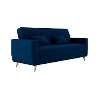 Sofá Cama Casal Premium 3 Lugares Com Baú 2,08 Larg Pamela Matrix Veludo Azul - 7