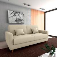 Sofá Cama Premium 3 Lugares 1,90 Larg Emilia Matrix Suede Bege - 2
