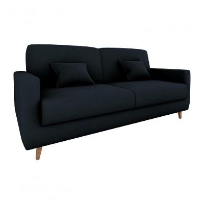 Sofá Cama Premium 3 Lugares 1,90 Larg Emilia Matrix Veludo Preto
