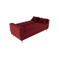 Sofá Cama Casal Premium 3 Lugares Com Baú 2,08 Larg Pamela Matrix Veludo Vinho - 1