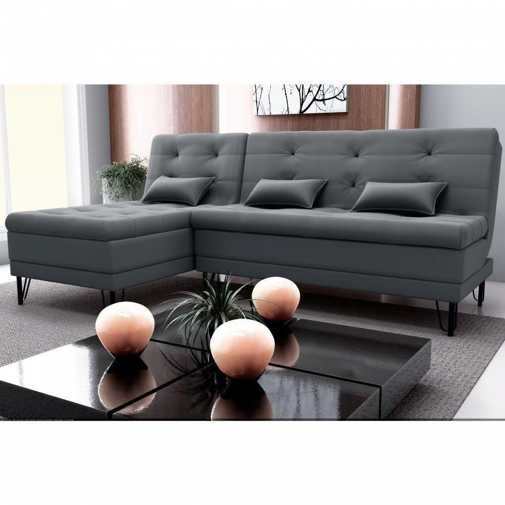 Sofá Cama 3 Lugares Com Chass Casal Luxo Premium Nice Matrix Veludo Cinza - 2
