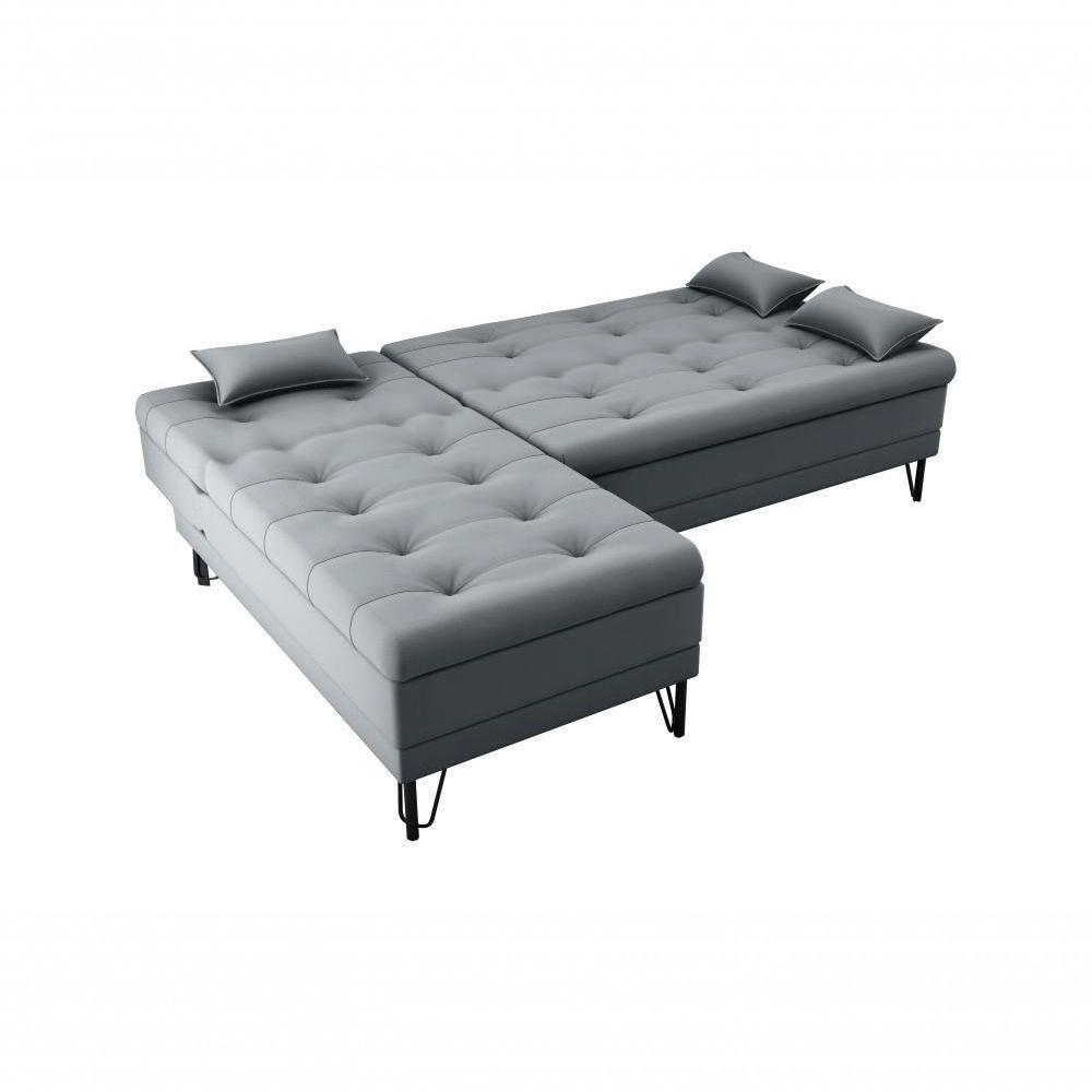 Sofá Cama 3 Lugares Com Chass Casal Luxo Premium Nice Matrix Veludo Cinza - 5
