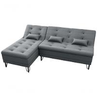 Sofá Cama 3 Lugares Com Chass Casal Luxo Premium Nice Matrix Veludo Cinza - 3