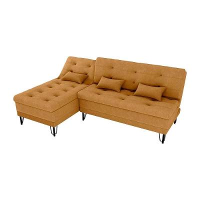 Sofá Cama 3 Lugares Com Chass Casal Luxo Premium Nice Matrix Boucle Mostarda