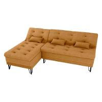 Sofá Cama 3 Lugares Com Chass Casal Luxo Premium Nice Matrix Boucle Mostarda - 3