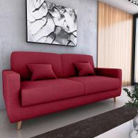 Sofá Cama Premium 3 Lugares 1,90 Larg Emilia Matrix Veludo Vinho - 2