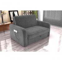 Sofá Cama 2 Lugares Compacto Com Baú 145 Larg Daiane Matrix Veludo Cinza - 2