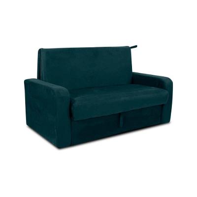 Sofá Cama 2 Lugares Compacto Com Baú 145 Larg Daiane Matrix Suede Petróleo