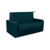 Sofá Cama 2 Lugares Compacto Com Baú 145 Larg Daiane Matrix Suede Petróleo - 1