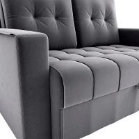 Sofá Cama Reclinável 2 Lugares Com Almofadas 140 Lag Drika Matrix Veludo Cinza - 3