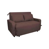 Sofá Cama Compacto 2 Lugares 1,38 Larg Amora New Matrix Suede Marrom - 2