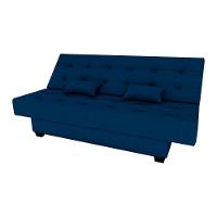 Sofá Cama 3 Lugares Casal Reclinável 190 Larg Laila Matrix Suede Azul - 2