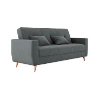 Sofá Cama Casal Premium 3 Lugares Com Baú 2,08 Larg Pamela Matrix Veludo Cinza - 7