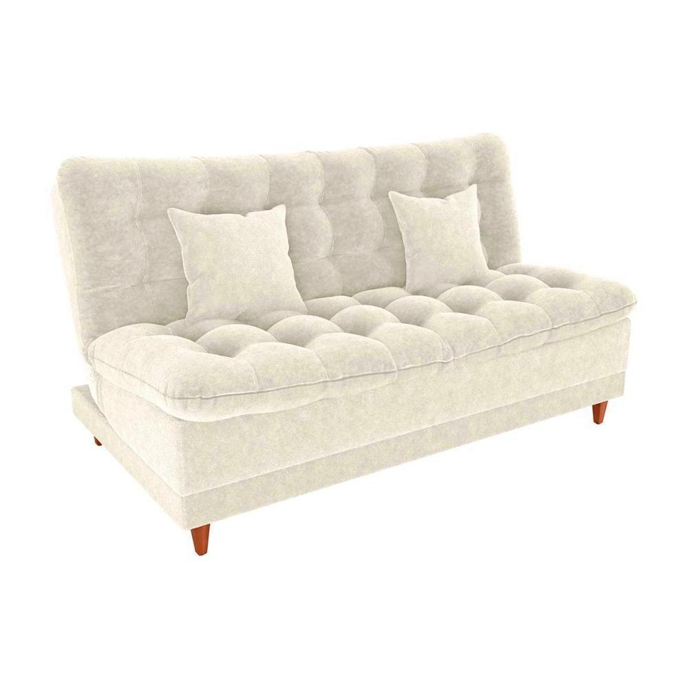 Sofá Cama 3 Lugares Casal Confortável 1,85 Larg Duda Matrix Boucle Bege - 5