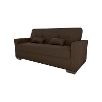 Sofá Cama 3 Lugares Reclinável Casal Premium 2,03 Larg Lavinia Matrix Suede Marrom - 2