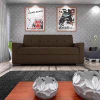 Sofá Cama 3 Lugares Reclinável Casal Premium 2,03 Larg Lavinia Matrix Suede Marrom - 3