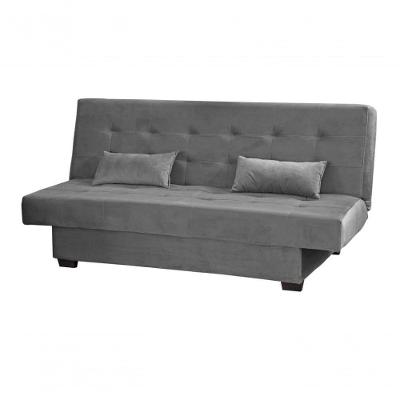 Sofá Cama 3 Lugares Casal Reclinável 190 Larg Laila Matrix Veludo Cinza