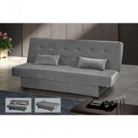 Sofá Cama 3 Lugares Casal Reclinável 190 Larg Laila Matrix Veludo Cinza - 4