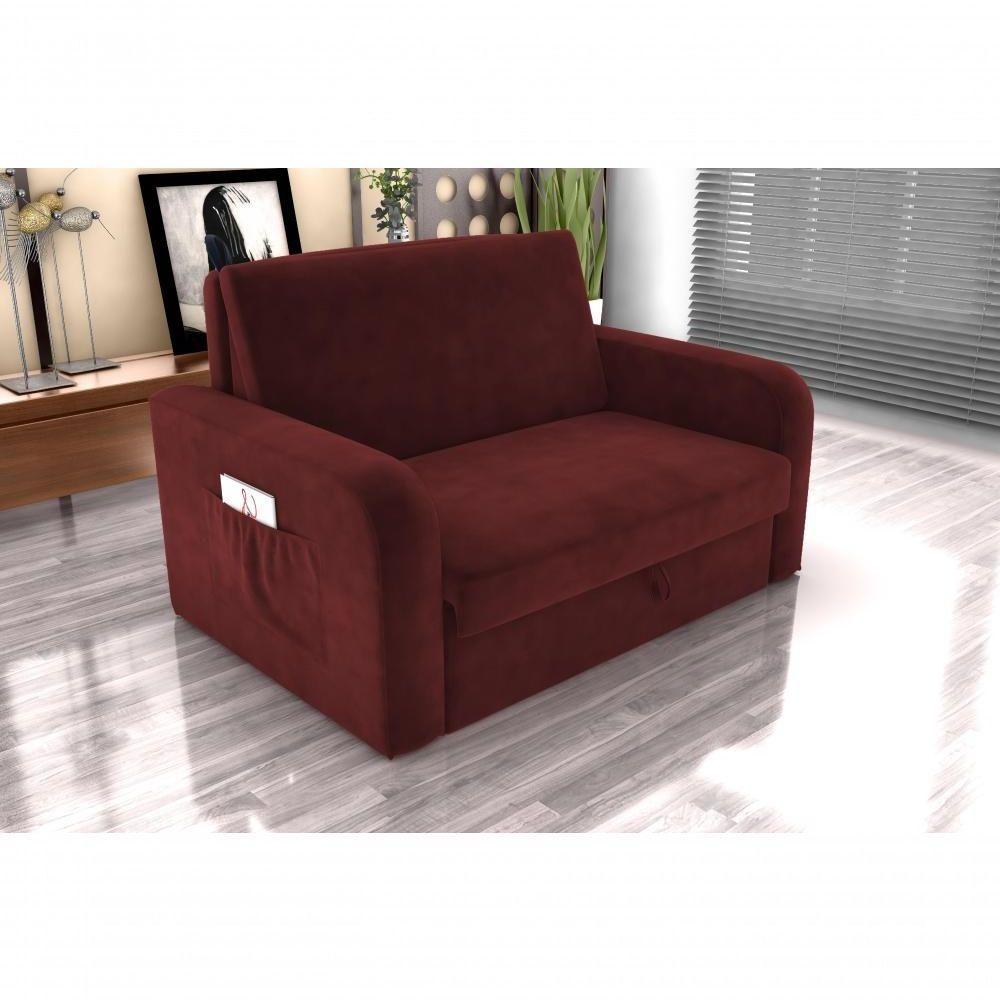 Sofá Cama 2 Lugares Compacto Com Baú 145 Larg Daiane Matrix Veludo Vinho - 2