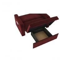 Sofá Cama 2 Lugares Compacto Com Baú 145 Larg Daiane Matrix Veludo Vinho - 4