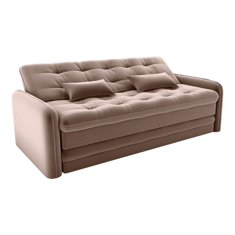 Sofá Cama Reclinável 3 Lugares Casal Com Bicama Auxiliar Madalena Matrix Veludo Marrom Veludo Marrom - 4