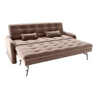 Sofá Cama Reclinável 3 Lugares Casal Com Bicama Auxiliar Madalena Matrix Veludo Marrom Veludo Marrom - 2