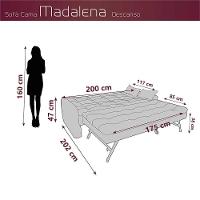 Sofá Cama Reclinável 3 Lugares Casal Com Bicama Auxiliar Madalena Matrix Veludo Marrom Veludo Marrom - 6