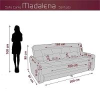 Sofá Cama Reclinável 3 Lugares Casal Com Bicama Auxiliar Madalena Matrix Veludo Marrom Veludo Marrom - 7