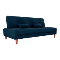 Sofá Cama Premium 3 Lugares Casal Sem Braço 1,90 Larg Blanca Matrix Suede Azul - 1