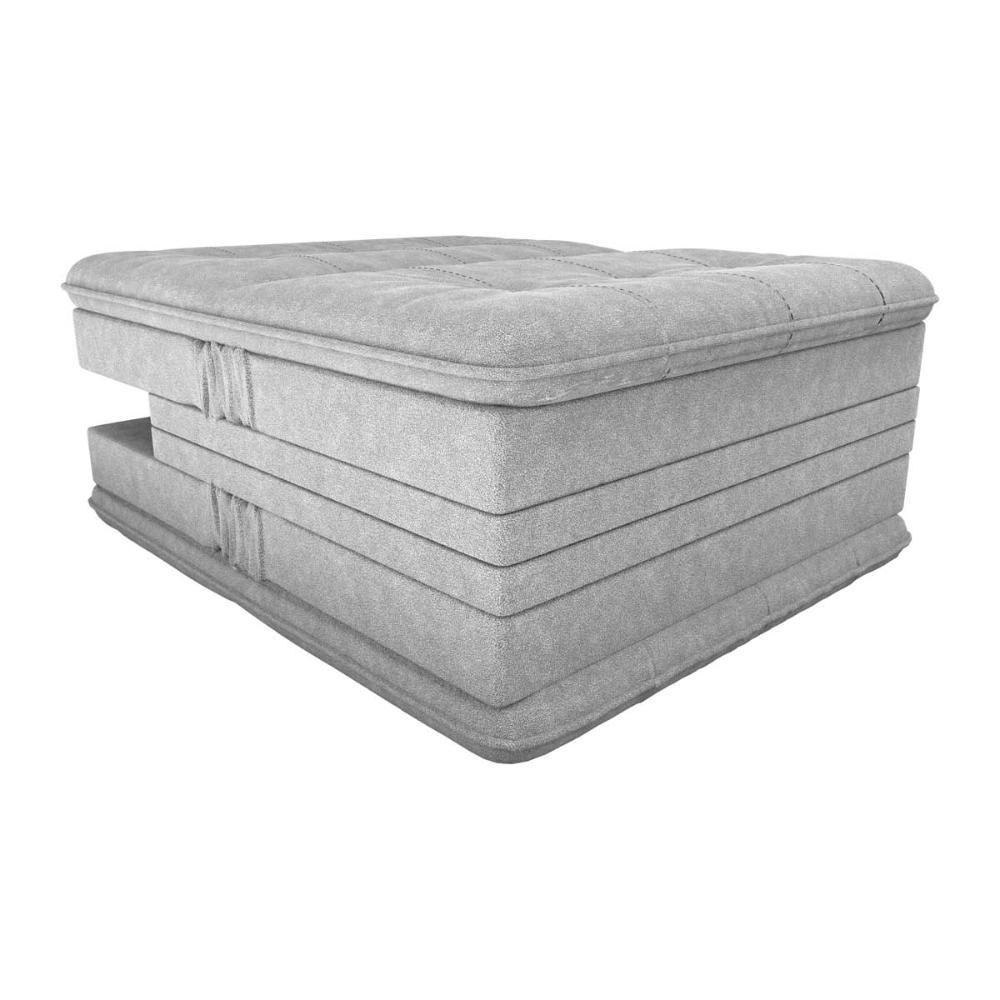 Sofá Cama 3 Lugares Reclinável Casal Premium 1,90 Larg Pietra Matrix Boucle Cinza - 1