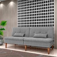 Sofá Cama 3 Lugares Reclinável Casal Premium 1,90 Larg Pietra Matrix Boucle Cinza - 5