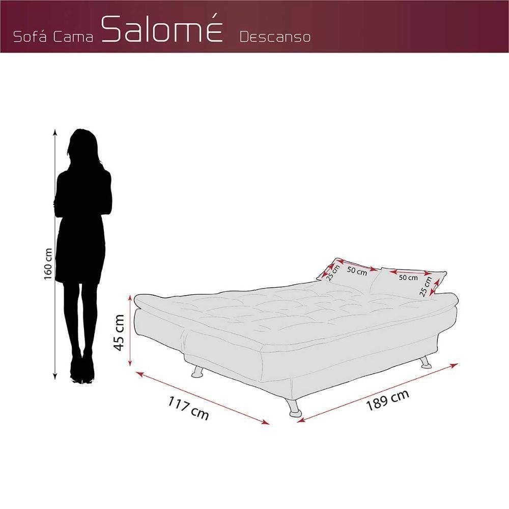 Sofá Cama 3 Lugares Com Pillow Reclinável 190 Larg Salomé Matrix Veludo Azul - 4