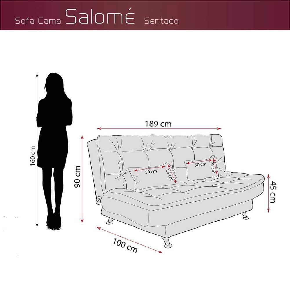 Sofá Cama 3 Lugares Com Pillow Reclinável 190 Larg Salomé Matrix Veludo Azul - 5