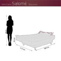 Sofá Cama 3 Lugares Com Pillow Reclinável 190 Larg Salomé Matrix Veludo Azul
