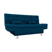 Sofá Cama 3 Lugares Com Pillow Reclinável 190 Larg Salomé Matrix Veludo Azul - 6
