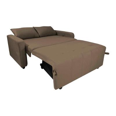 Sofá Cama Compacto 2 Lugares 1,38 Larg Amora New Matrix Suede Capuccino