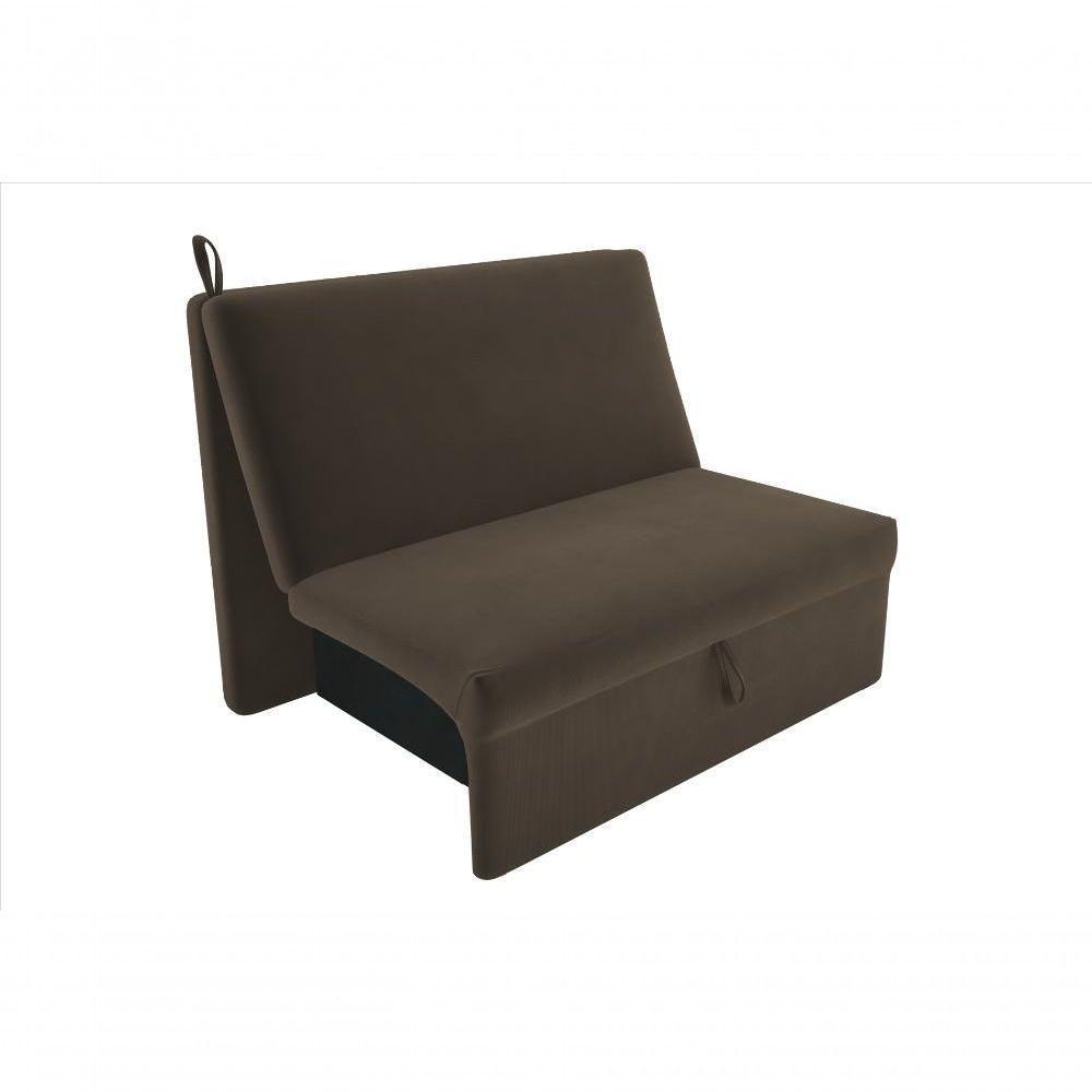 Sofá Cama 2 Lugares Compacro Sem Braço 115 Larg Malu Matrix Suede Capuccino - 1