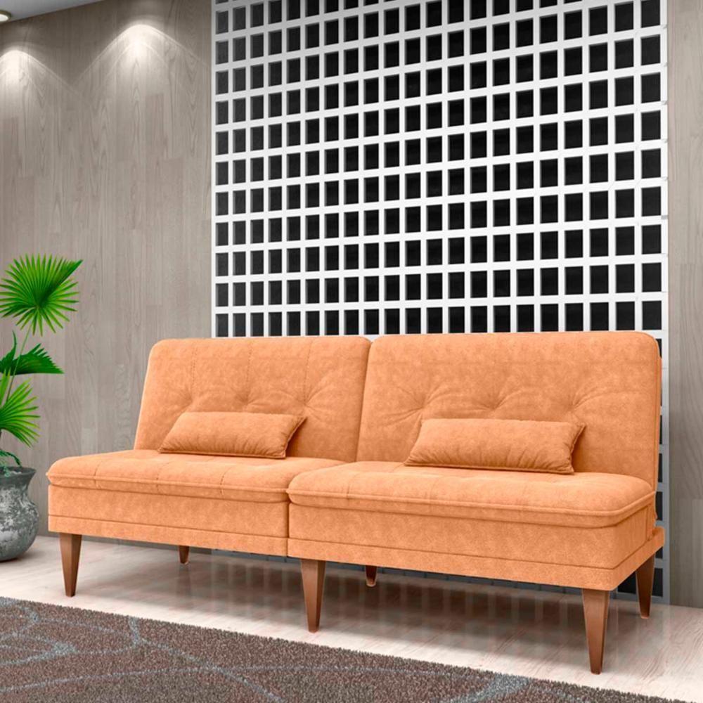 Sofá Cama 3 Lugares Reclinável Casal Premium 1,90 Larg Pietra Matrix Boucle Mostarda - 4