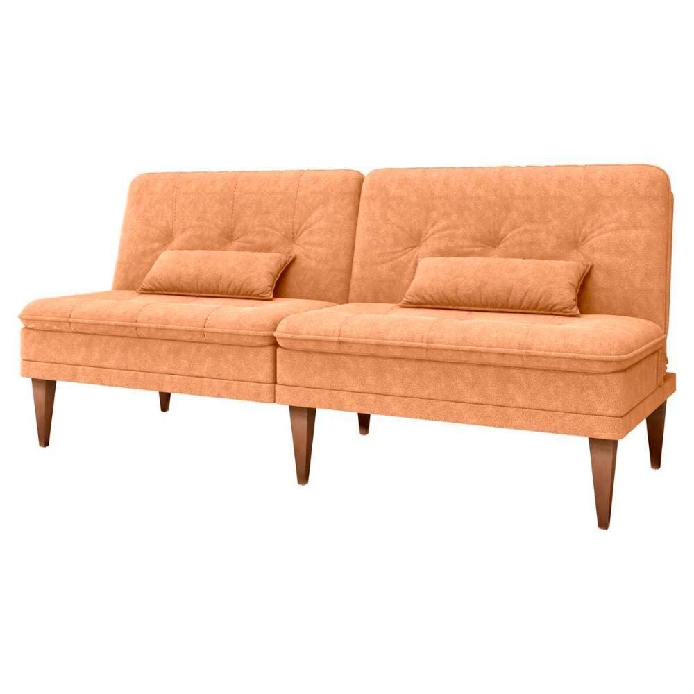 Sofá Cama 3 Lugares Reclinável Casal Premium 1,90 Larg Pietra Matrix Boucle Mostarda - 6